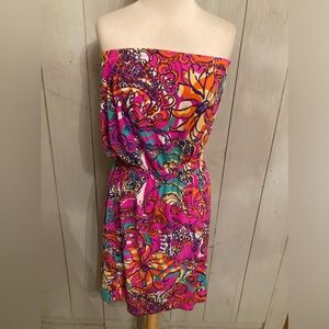 Lilly Pulitzer Atwood Strapless Sea Be Seen Stretch‎ Dress Women's S-Medium
